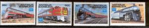 ANTIGUA & BARBUDA 934-7 MNH AMERICAN TRAINS 1986