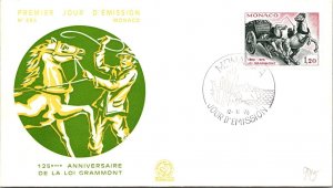 Monaco FDC 1975 SC #995 125th Anniversary Grammont Law - J21088