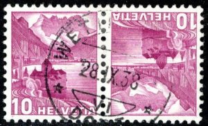 Switzerland Scott # 229f, used, tete beche