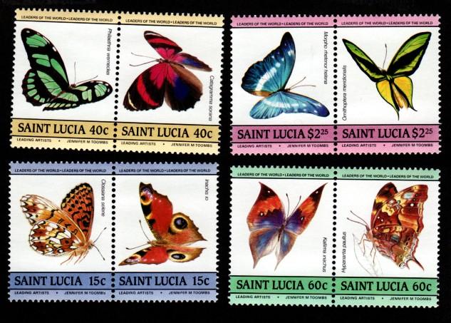 St. Lucia # 731-734 Mint NH Butterflies!