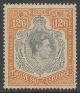 BERMUDA SG120a 1938 12/6 GREY & BROWNISH ORANGE p14 MTD MINT 