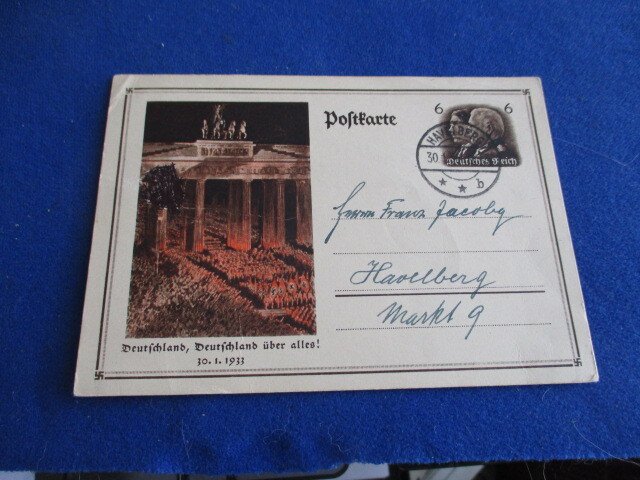 GERMANY 1933 PROPAGANDA POSTAL CARD, UBER ALLES