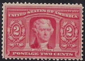 324  2 cents Thomas Jefferson (1904) stamp Mint OG NH F