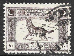 TURKEY IN ASIA 1922 10pi Gray Wolf Pictorial Sc 83 VFU