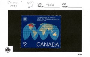 Canada, Postage Stamp, #977 Mint NH, 1983 Map Globe (AD)