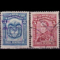 COLOMBIA 1923 - Scott# 372-3 Arms Etc. 3-5c Used