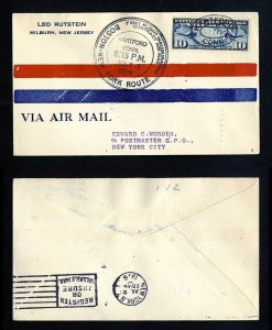 # C7 on CAM # 1 First Flight cover, Hartford, CT  to New York, NY - 7-1-1926