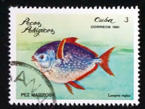 CUBA Sc# 2386  ARCHIPELAGO WILDLIFE marine fish   3c  1981 used cto