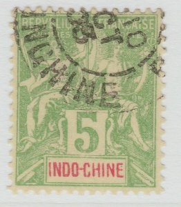 French Indochina 1892-1900 5c Yellow Green Used France Colony A18P52F222-