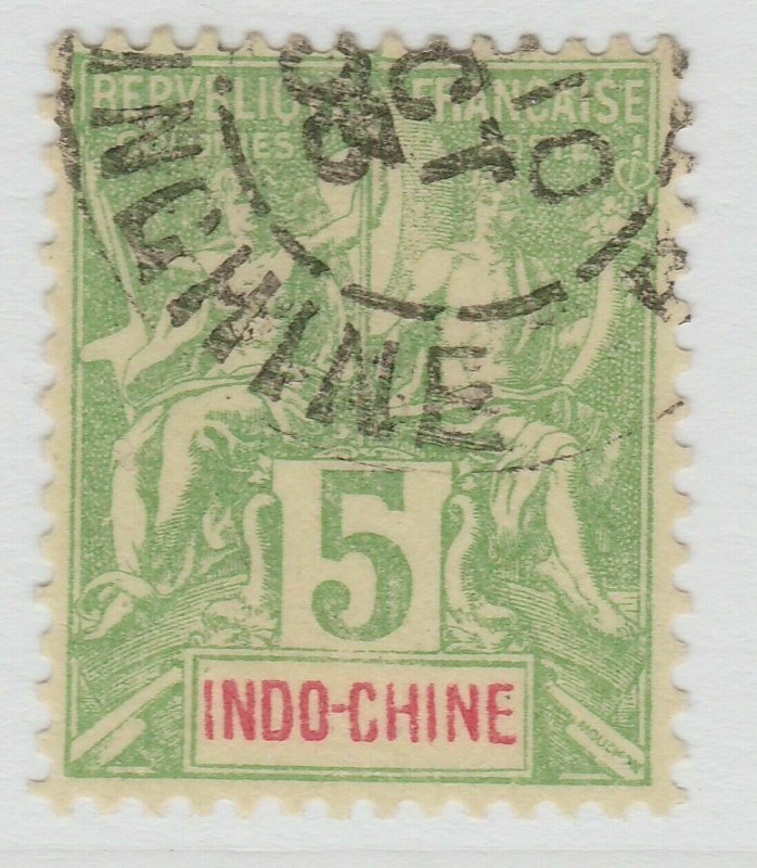 French Indochina 1892-1900 5c Yellow Green Used France Colony A18P52F222-