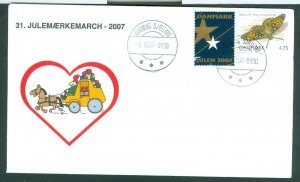 Denmark Cover. 2007. Mail Coach. Nykøbing Sj.“Christmas Seal Walk# 31. Sc#1389.