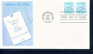 US Sc# 2005 FDC Pair Consumer Education Tag Bazaar