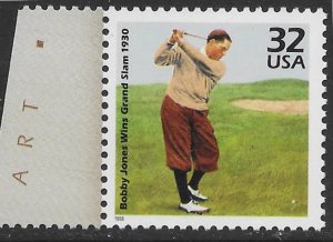 US #3185n MNH Celebrate the Century 1930's  Bobby Jones. Golf.  Nice