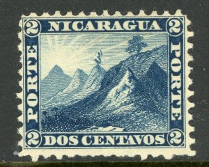 Nicaragua 1862 Momotombo  2¢ Blue First Issue Maxwell #1 Mint K642 ⭐