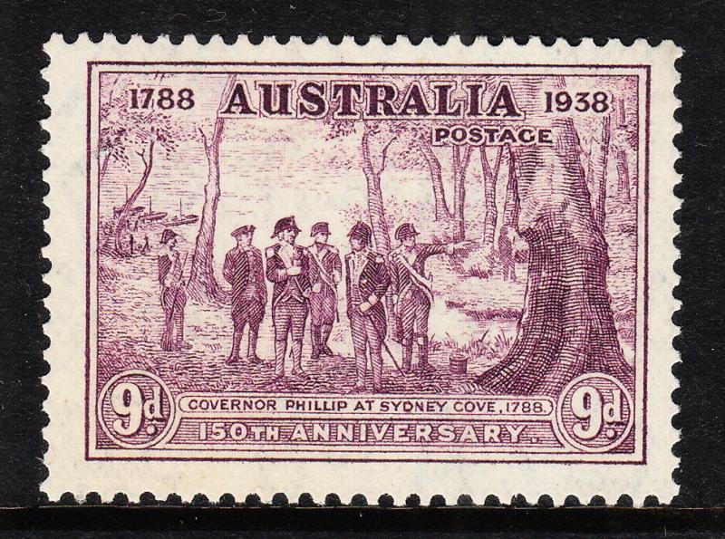 AUSTRALIA — SCOTT 165 (SG 195) — 1937 9d NSW 150TH ANNIVERSARY— MNH — SCV $30.00