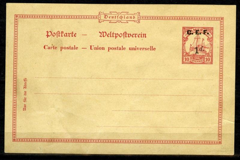 Cameroon, 1914 British Occupation, Postal Stationery 1 d mint, minor faults