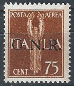 1943 Repubblica Sociale 75c. G.N.R. Brescia I aerea var MNH Sassone n. 119/Iica