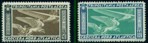 TRIPOLITANIA #C27-8 AIRMAIL SET OF 2, OG, NH, VF, SCOTT $77.50