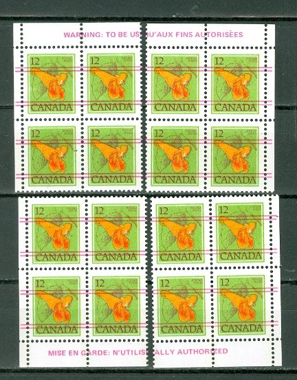 CANADA  FLOWERS PRECANCELS  #712xx..INSCRIPTION CORNERS SET..MNH...$8.00