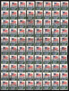 SC#1338 6¢ Flag & White House Singles (1968) Used Lot of Eighty Stamps