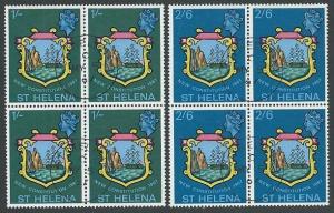 ST HELENA 1967 New Constitution set fine used blocks of 4..................12374