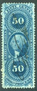 Scott R60c, 50c, Original Process, blue, ms cancel