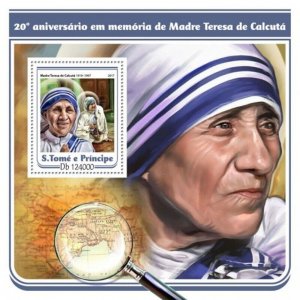 St Thomas - 2017 Mother Teresa - Stamp Souvenir Sheet - ST17214b