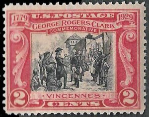 US SC 651 - George Rodgers Clark - MNH - 1929