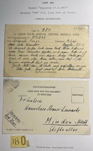 1947 Egypt Prisoner Of War MEF POW Postcard Cover To Minden Germany Pongs