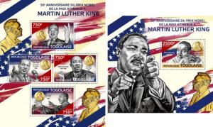 Martin Luther King Jr Nobel Peace Prize Africa US Politics Togo MNH stamp set
