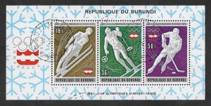 SMI) 1976 BURUNDI, WINTER OLYMPIC GAMES, SOUVENIR SHEET, USED