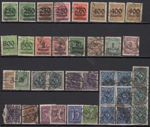 Germany - 1921/1923 Inflation small stamp lot-5 - (975)