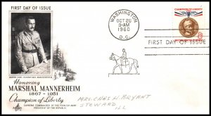 US 1166 Mannerheim Artcraft Pencil FDC