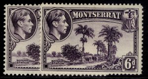 MONTSERRAT GVI SG107 + 107a, 6d PERF VARIETIES, M MINT. Cat £29. 