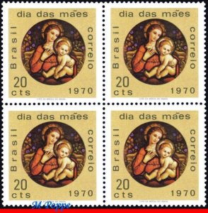 1163 BRAZIL 1970 MOTHER´S DAY, MADONNA FROM MONASTERY RJ, ART MI# 1256 BLOCK MNH