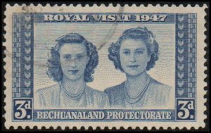 Basutoland 37 - Used - 3p Princesses Elizabeth & Margaret / Royal Visit (1947)