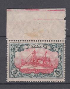  WWI German Colonies Togo Michel 23 MNH (Hinge on Border)