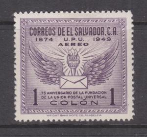 EL SALVADOR, 1949 UPU 1C. Violet, heavy hinged mint.