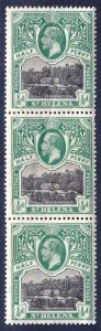 St. Helena - Scott #61 - MH - Strip/3 - Creasing - SCV $9.75