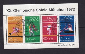 Germany  #B490 used  1972 sheet Olympic Games Munich