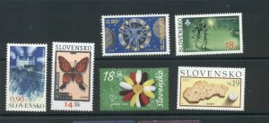 Slovakia #429/478/498/520/575/595  (2003-10 Europa issues) VFMNH CV $10.50