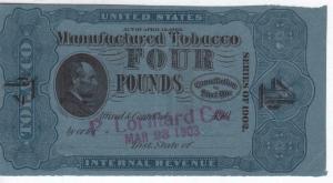 4 Lbs Tobacco, Series 1902, Springer #TF 264A, Small Repairs (23488)