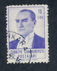 Turkey 1961 Scott 1530 used - 10l, Kemal Ataturk 
