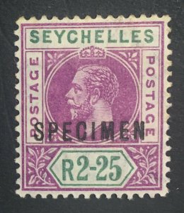 MOMEN: SEYCHELLES SG #81s 1913 SPECIMEN MINT OG H LOT #60801