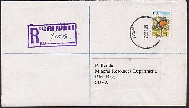 FIJI 1999 Registered cover to Suva ex PACIFIC HARBOUR.......................5998