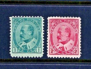 Canada Scott #89-90 Unused ~ Sc CV = $65.00 ~ The 1903+ King Edward VII Issues