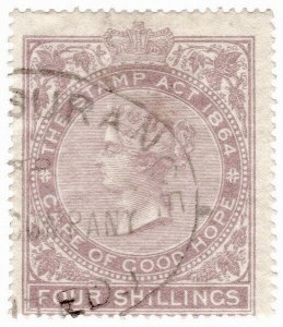 (I.B) Cape of Good Hope Revenue : Stamp Duty 4/- (1865)