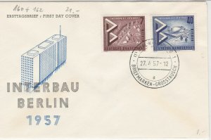 Berlin 1957 International Building Exhibition Building FDC Stamps Cover Ref24291