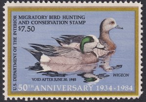 RW51 U.S. 1984 Federal Duck Stamp $7.50 issue MNH CV $12.50