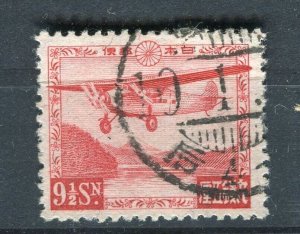 JAPAN; 1930s early Airmail Plane issue fine used 9.5s value